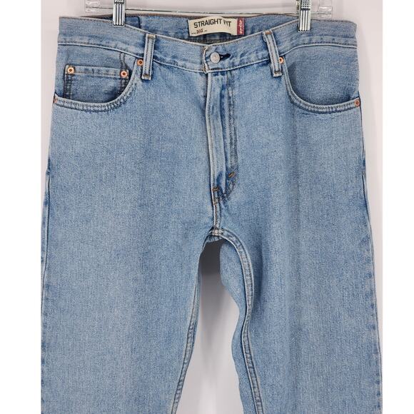 Levi’s 505 Men’s Straight Fit Jeans Light Wash 34x32 100% Cotton - Picture 3 of 10